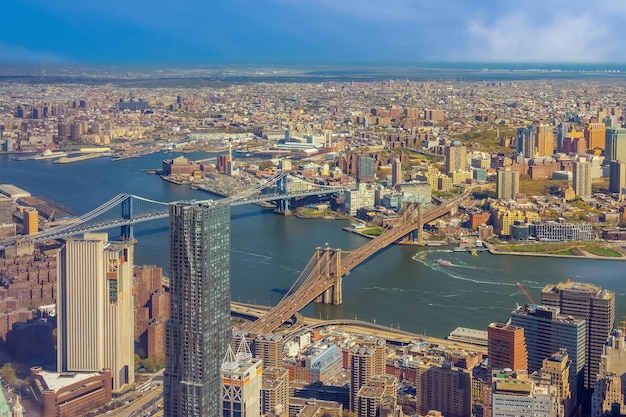 Manhattan city skyline paysage urbain de New York depuis la vue de dessus