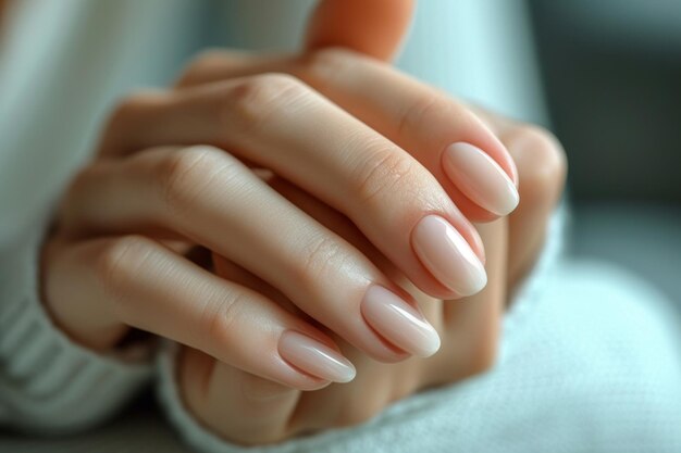 Manicure neutre élégante en gros plan