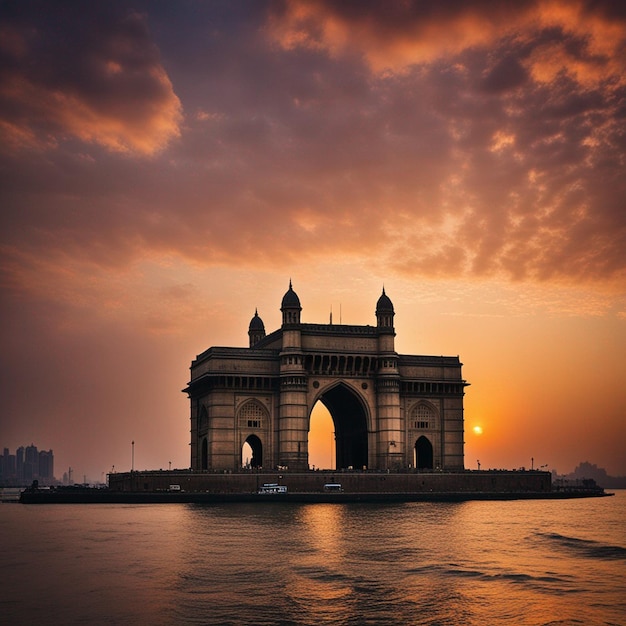 Une manière de se rendre en Inde à Mumbai, vue épique, vue latérale, photographie de face