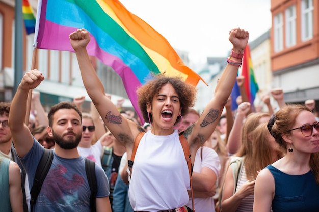 Une manifestation asiatique où les participants luttent pour l'égalité des droits et l'acceptation des personnes non traditionnelles