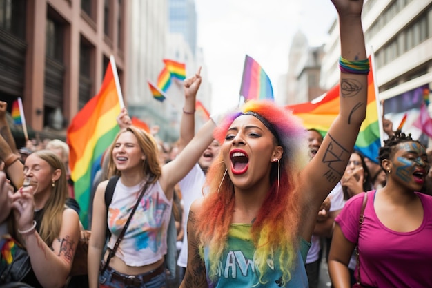 Une manifestation asiatique où les participants luttent pour l'égalité des droits et l'acceptation des personnes non traditionnelles