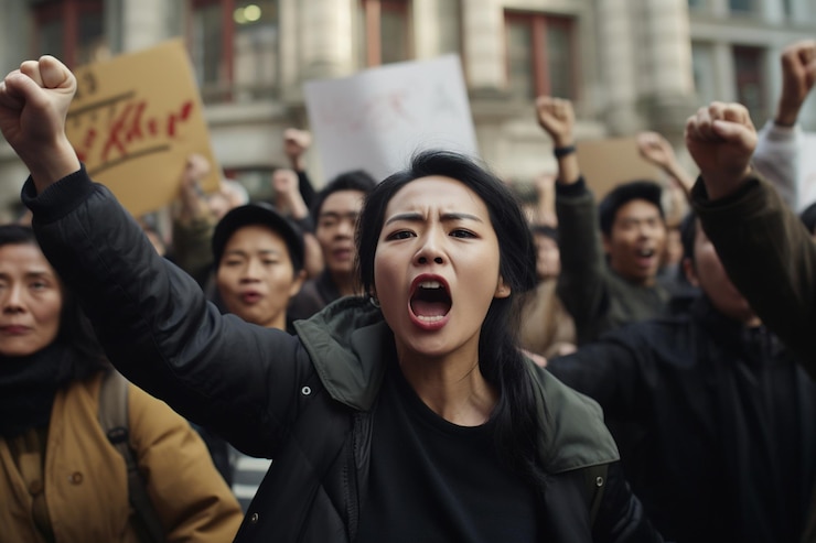 Photo une manifestation asiatique où les participants se battent pour l'égalité des droits et l'acceptation des personnes ayant une identité non traditionnelle.