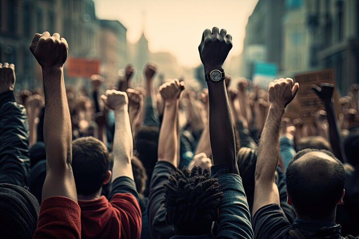Photo manifestation pro-palestinienne à milan 2014 les gens sont descendus dans les rues pour réclamer la liberté de gaza et de la palestine contre la guerre et les bombardements israéliens les gens ont levé la main pour protester.