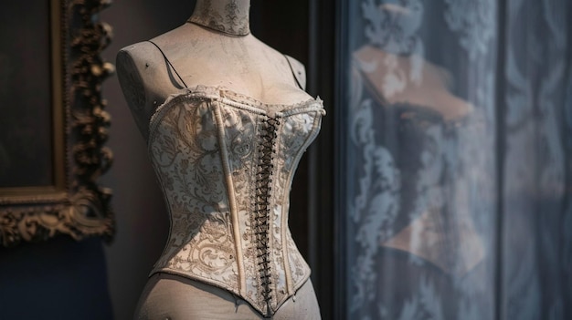 Photo un mannequin avec un corset dessus