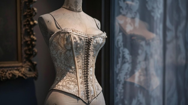 Un mannequin avec un corset dessus