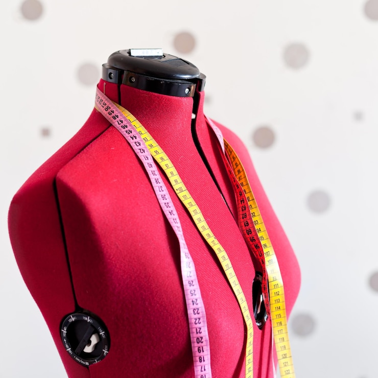 Photo mannequin tailleur rouge