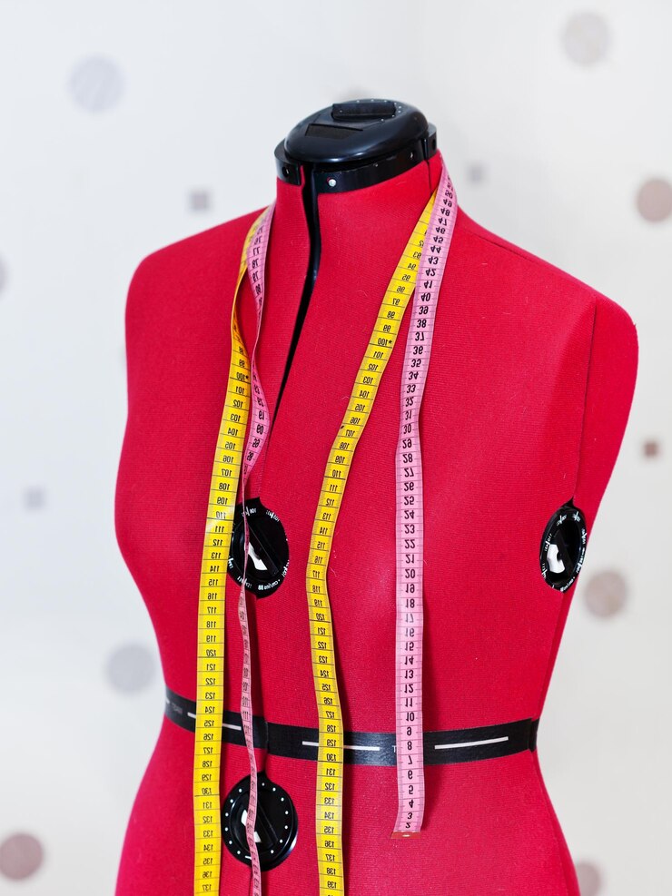 Photo mannequin tailleur rouge