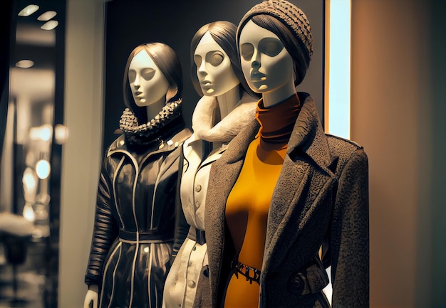 Mannequins dans un magasin de vêtements