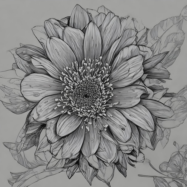 Photo manque et dessin blanc d'une fleur