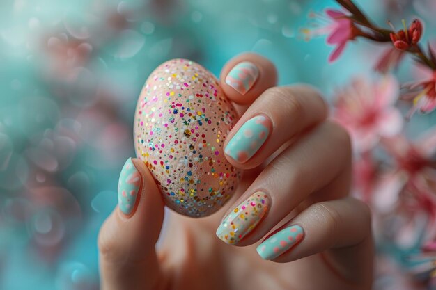 La manucure de printemps de Pâques a généré de l'art des ongles