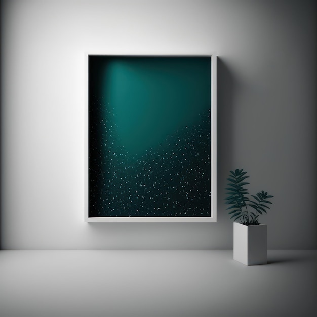 Maquette d'affiche de cadre dans la forêt intérieure de secrets et une mer d'étoiles AI Generaion