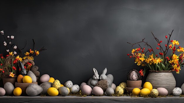 Photo une maquette de bannière de pâques