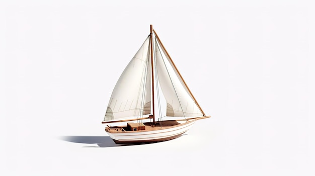 Maquette d'un bateau à voiles blanches
