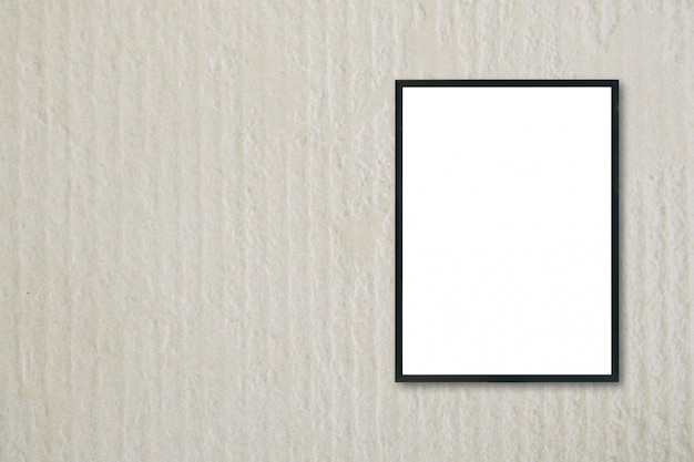 Maquette blanc cadre accroché sur le mur dans la chambre