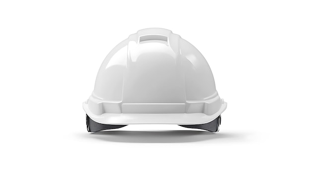 Maquette blanche du casque de sécurité sur fond blanc