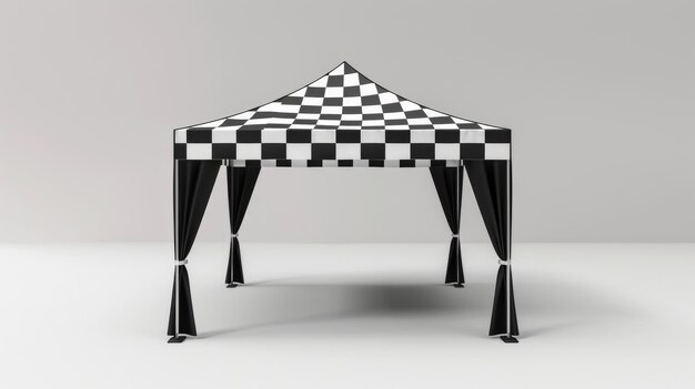 Une maquette blanche d'une tente de pit-stop de marque parfaite pour promouvoir des produits et des services à la course