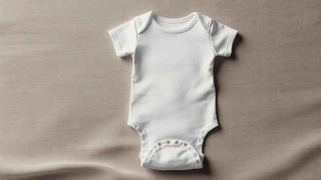 Maquette de body blanc à manches courtes pour bébé générée par l'IA