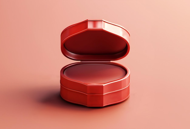Maquette de boîte à bijoux vide rouge ouverte Modèle pour publicité de vente de bijouterie AI Générative