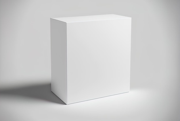 Maquette d'une boîte blanche avec un fond uni