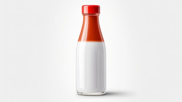 Photo maquette de bouteille de ketchup en verre