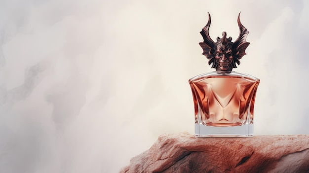 Maquette de bouteille de parfum vide en forme de diable