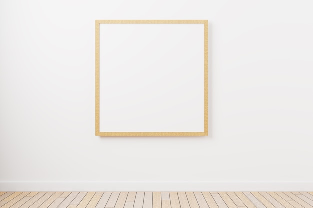 Une maquette d'un cadre photo carré au mur avec un design minimaliste. rendu 3D