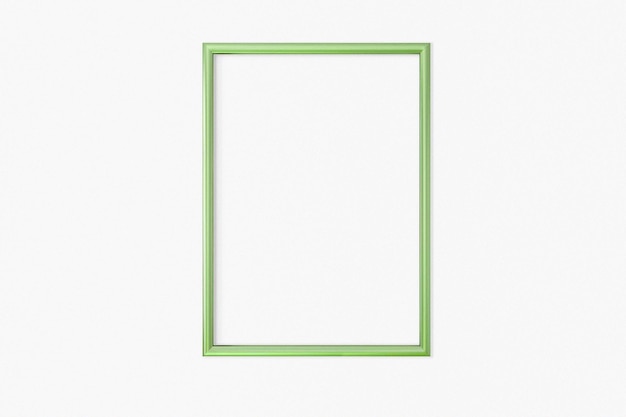 Photo maquette cadre vert sur fond blanc