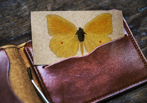 Maquette De Carte D'appel Dans Un Portefeuille