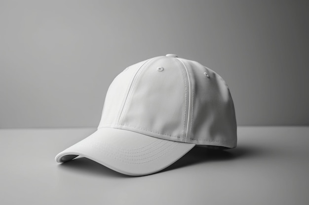 Maquette de casquette blanche au design minimaliste sur fond gris clair