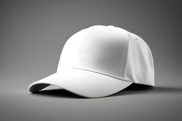 Photo maquette de casquette blanche propre sur fond solide étalonnage professionnel des couleurs ombres douces sans contraste c