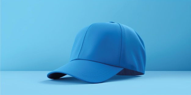 Photo maquette de casquette avec fond bleu