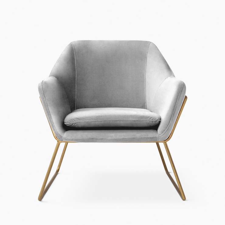 Photo une maquette de chaise en velours de luxe