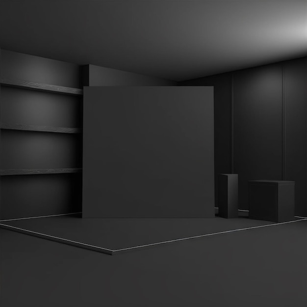 maquette de chambre simple noire