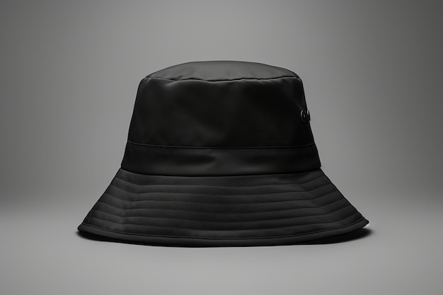 Maquette de chapeau de seau noir vierge sans gravité