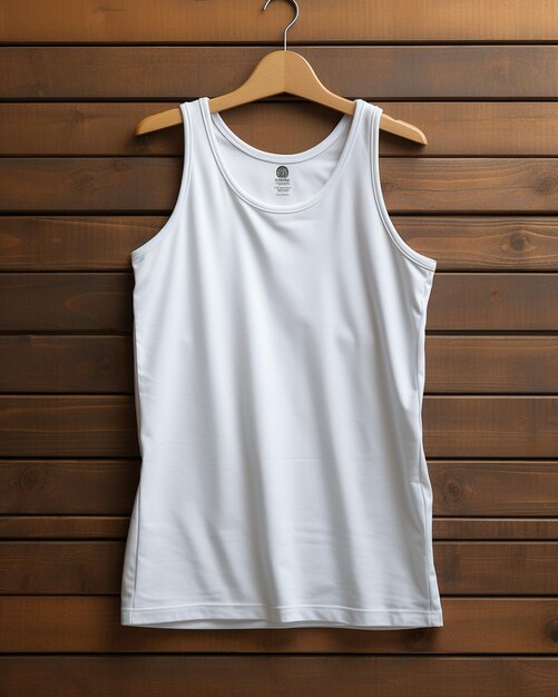 Une maquette de chemise tanktop minimaliste à fond blanc