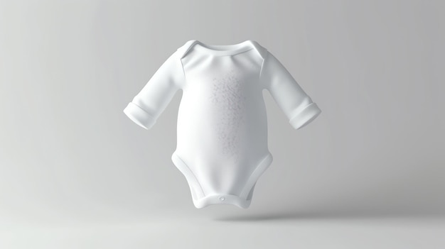 Maquette de combinaison blanche pour bébé avec manches longues douce et douce pour la peau de votre bébé faite de 100 % de coton biologique