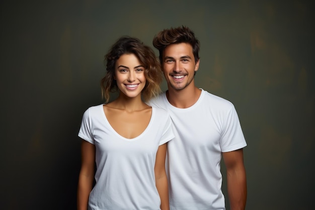Maquette d'un couple en chemise blanche Generative AI