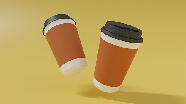 maquette de deux tasses de café