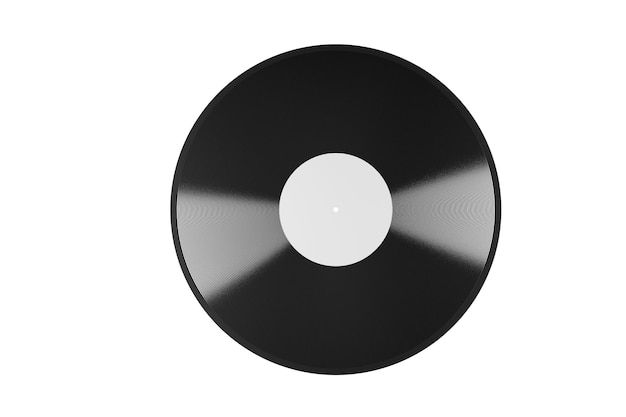 Maquette d'un disque vinyle sur fond blanc rendu 3d