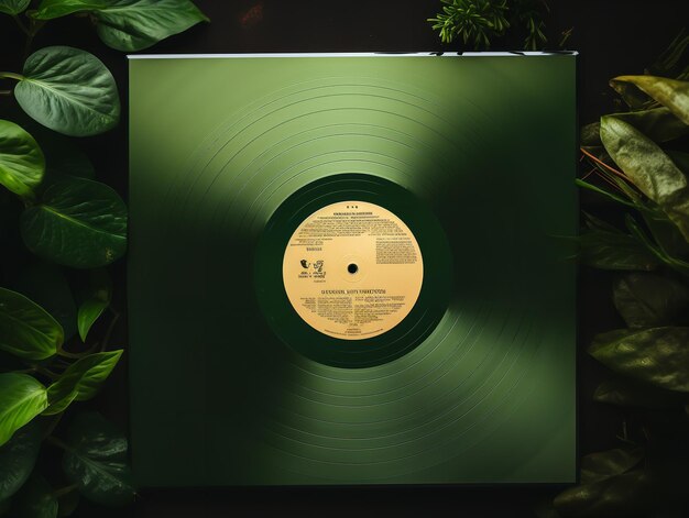 Photo une maquette de disque vinyle vintage générée par l'ia pour les amateurs de musique