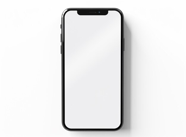 Une maquette de l'écran blanc d'une maquette d'iPhone 11