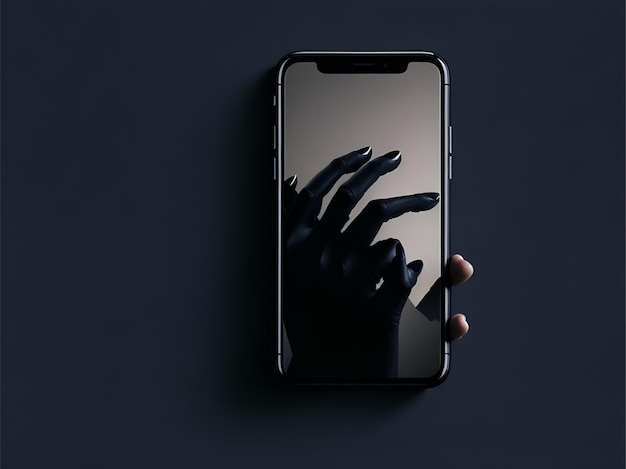 Maquette d'écran de téléphone avec une main tenant un smartphone Écran PNG isolé généré par Ai