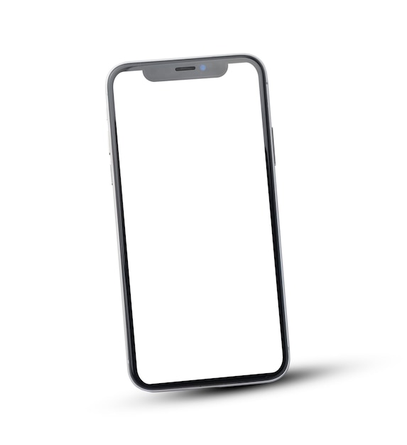 Maquette d'écran vide de smartphone sur fond blanc