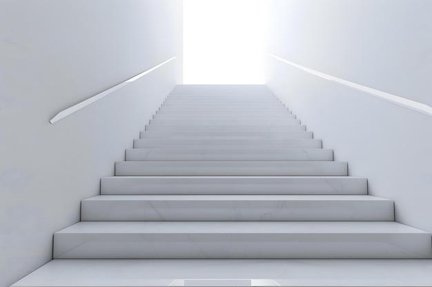 Une maquette d'escalier en marbre blanc vide