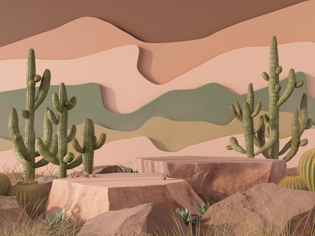 Maquette fond 3d texas paysage concept rendu 3d
