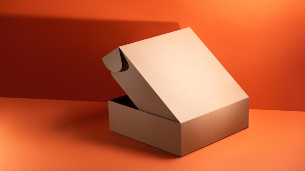 Maquette d'une grande boîte en carton ondulé sans logo