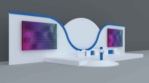 Photo maquette d'illustration 3d de conception de scène d'événement pour toute utilisation d'événement