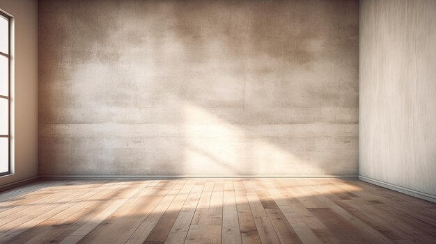 Photo maquette d'intérieur en bois avec un mur blanc