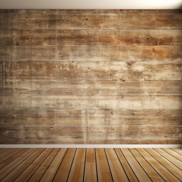 Photo maquette d'intérieur en bois avec un mur blanc