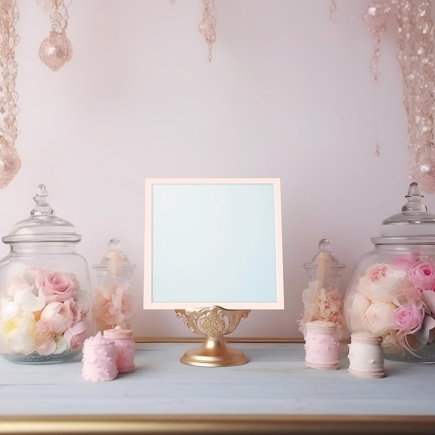 Photo une maquette d'invitation dans des couleurs pastel dans un style chic.